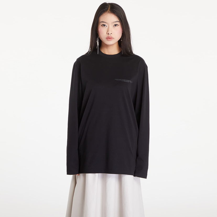 Majica kratkih rukava Y-3 Logo Long Sleeve Tee UNISEX Black Crna | JE9280