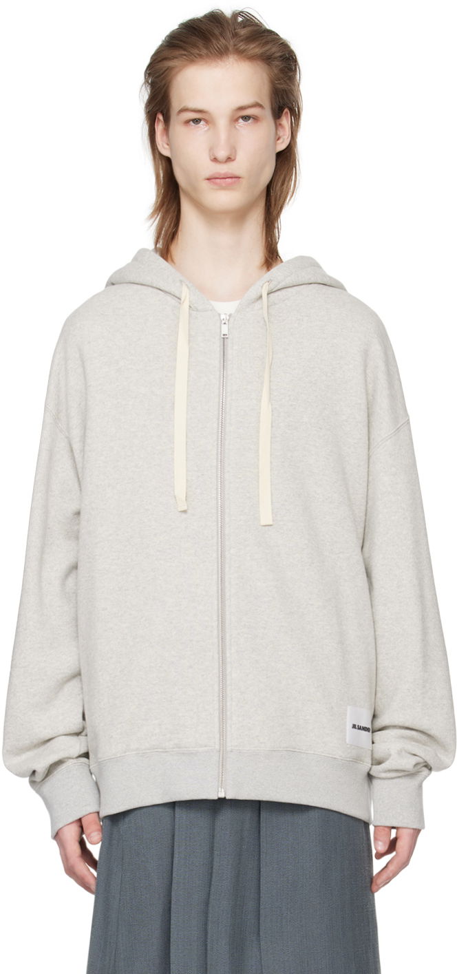Dukserice Jil Sander Zip-Up Hoodie Siva | J47HG0101_J20010