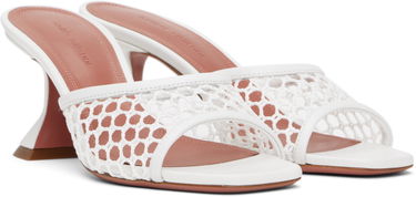 Njega cipela Amina Muaddi Amina Muaddi Lupita Net 70 Heeled Sandals Bijela | LUPITA NET 70, 3