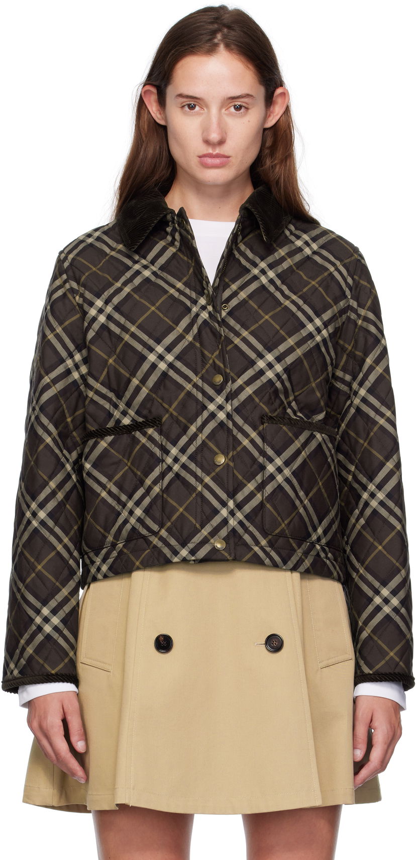 Jakna Burberry Burberry Oldham Plaid Quilted Jacket Smeđa | 8115975