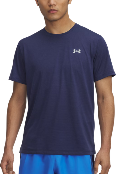Majica kratkih rukava Under Armour LAUNCH Striped Short Sleeve T-Shirt Tamnoplava | 1382582-403, 0