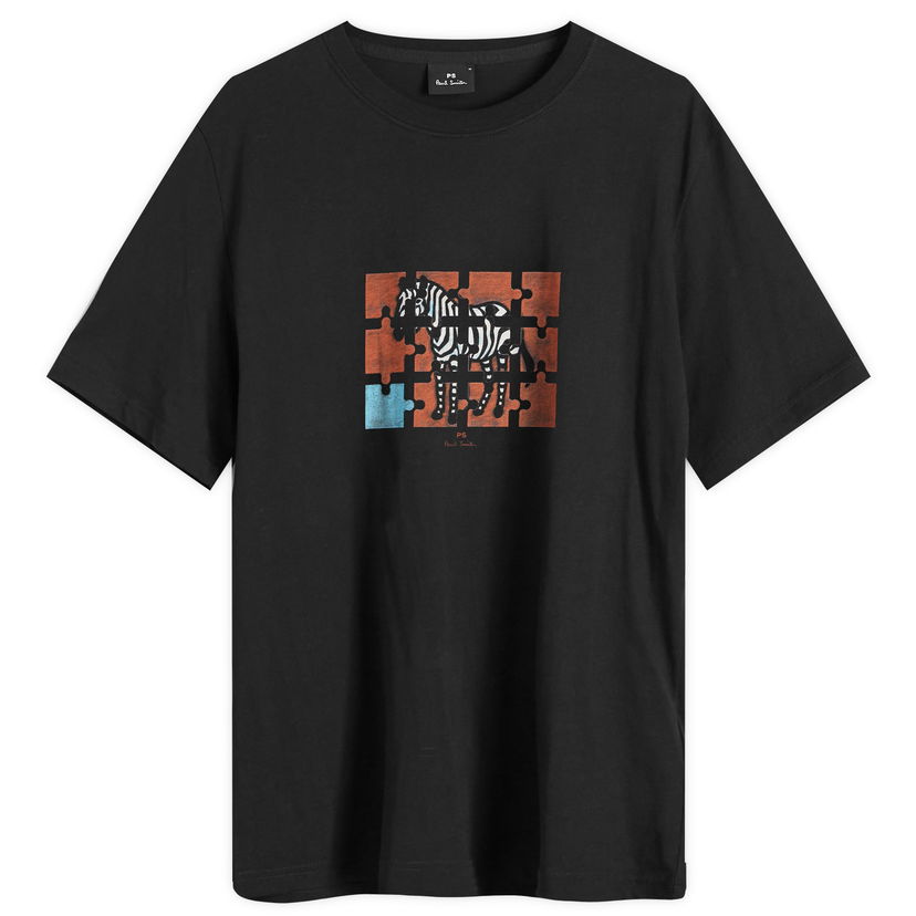 Majica kratkih rukava Paul Smith Paul Smith Men's Jigsaw Zebra Graphic Tee, Size Large Crna | M2R-011R-PP5079-79