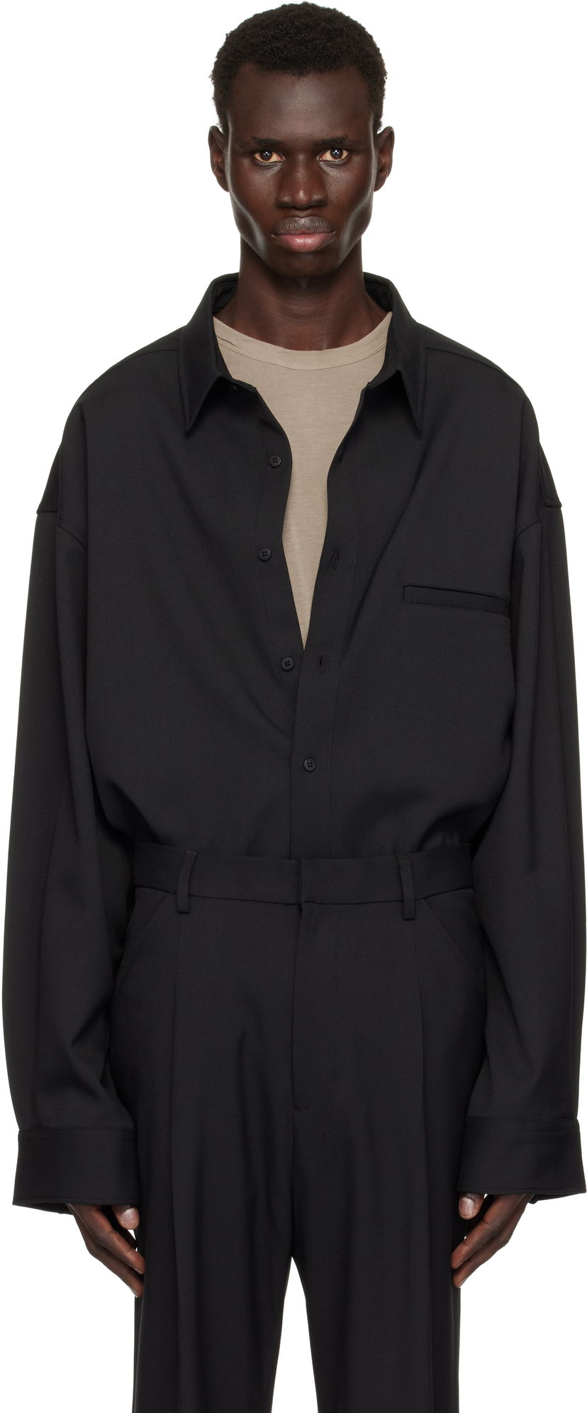 Košulja Entire Studios Giant Wool Oversized Shirt Crna | ES2597BL
