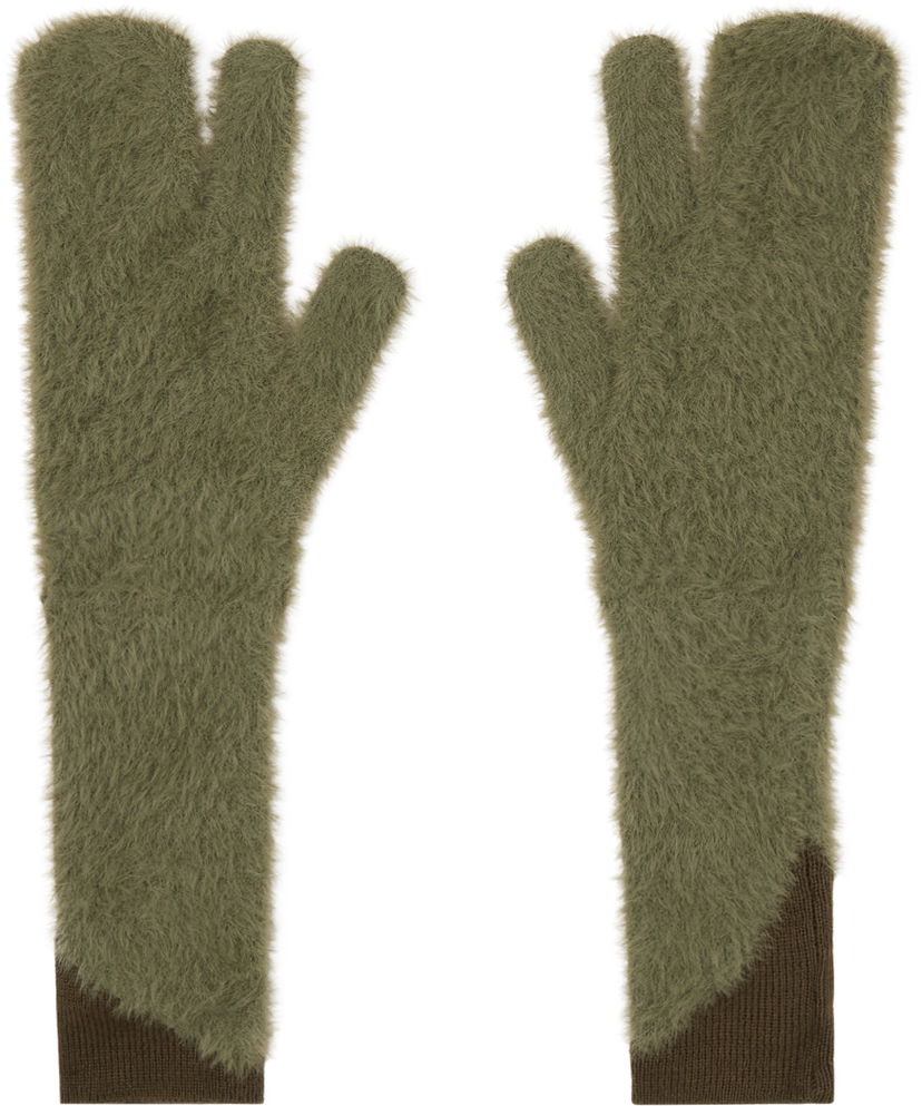 Rukavice Maison Margiela Furry Worn Out Mitts Zelena | S62TS0062 M13073