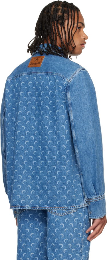Košulja Marine Serre Marine Serre Moon Laser Denim Shirt Plava | USI035ACDEN0002, 2