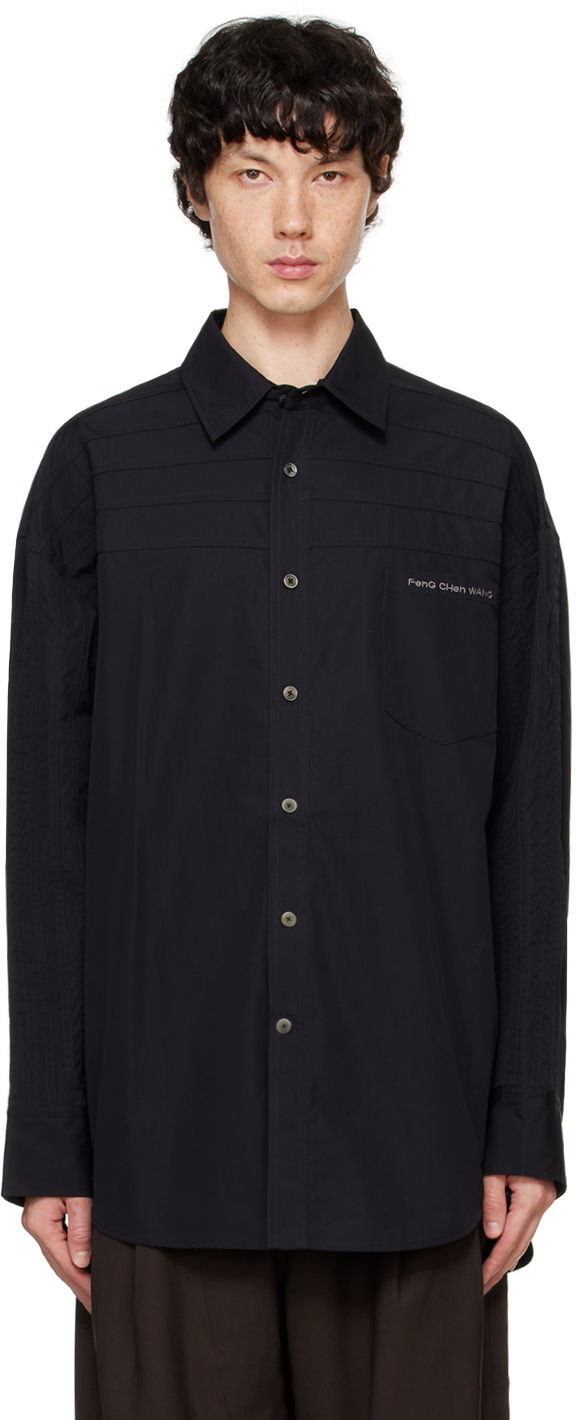 Košulja Feng Chen Wang Feng Chen Wang Pleated Shirt Crna | FUF18SR04B