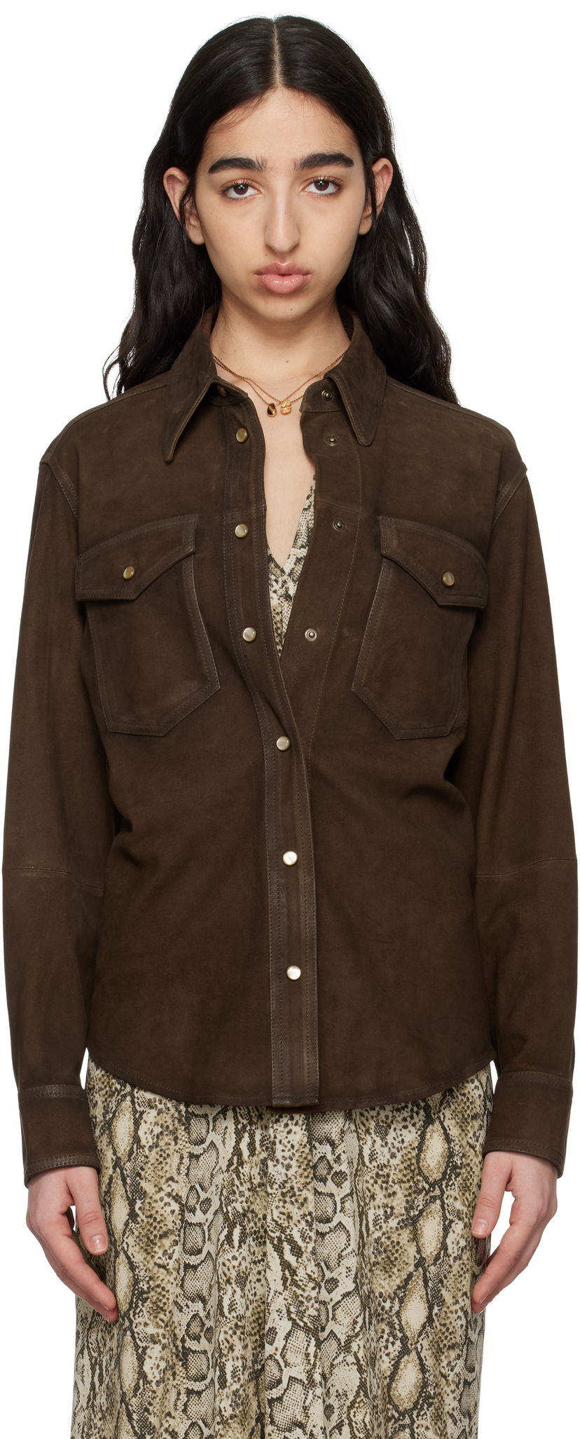 Košulja ISABEL MARANT Isabel Marant Danisia Suede Shirt Smeđa | CH0231FA-C2B03I
