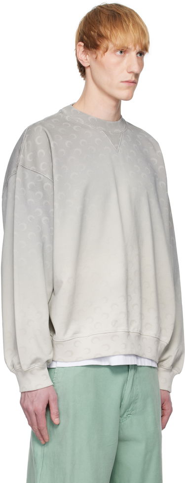 Džemper Marine Serre Marine Serre Moon Faded Fleece Oversized Sweatshirt Siva | UST022A CJER0073, 4