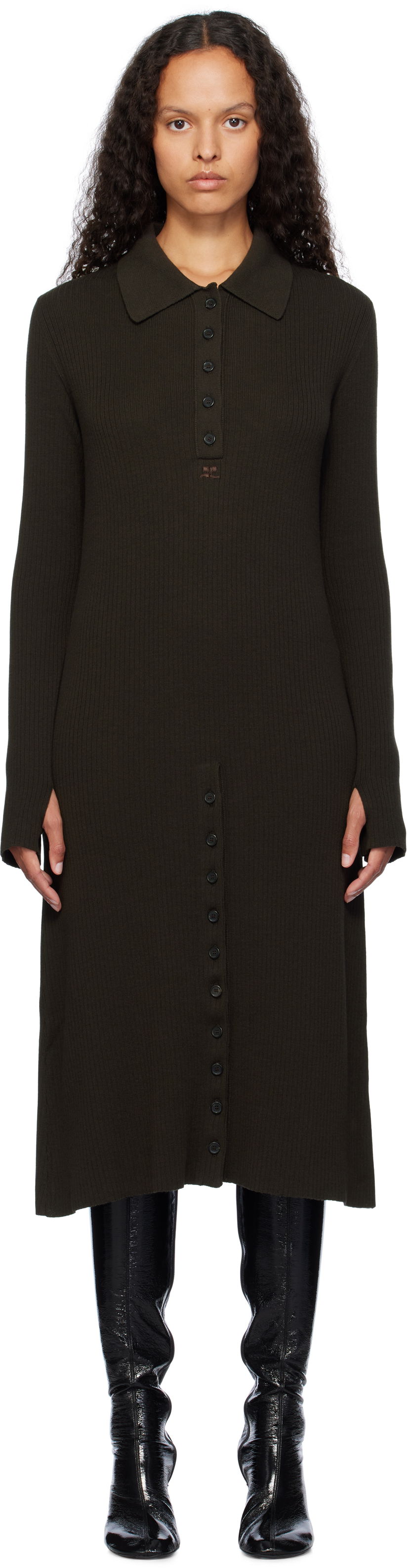 Džemper Courrèges Courrèges Midi Polo Dress Zelena | 324MRO468FI0049