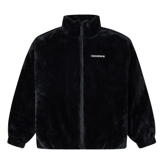 Bomber jakna Converse Loose Stand Collar Stay Warm Logo Jacket Crna | 10023526-A01