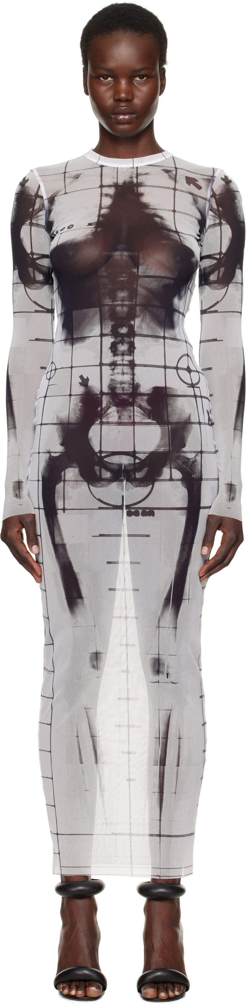 Haljina Jean Paul Gaultier Jean Paul Gaultier 'The Squeletor' Maxi Dress Bijela | 25/33-F-RO309-T580-0100