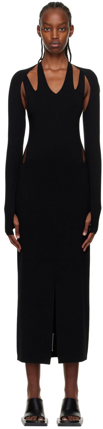 Haljina Dion Lee Plaited Midi Dress Crna | A7613P22