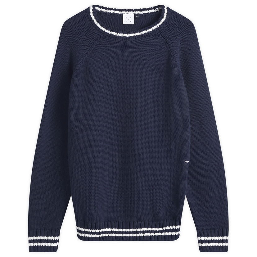 Džemper Pop Trading Company Knitted Logo Crew Sweater Tamnoplava | POPSS25-06-002