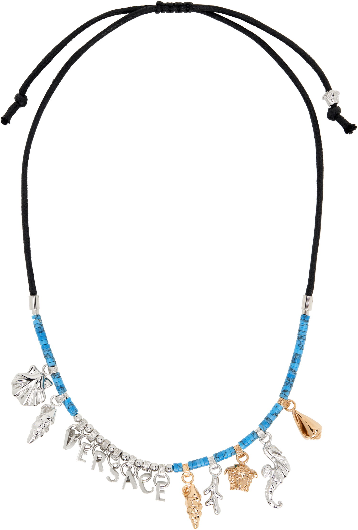 Ogrlica Versace Versace 'Icons De La Mer' Charm Beaded Necklace Tirkiz | 1020699_1A10954, 0