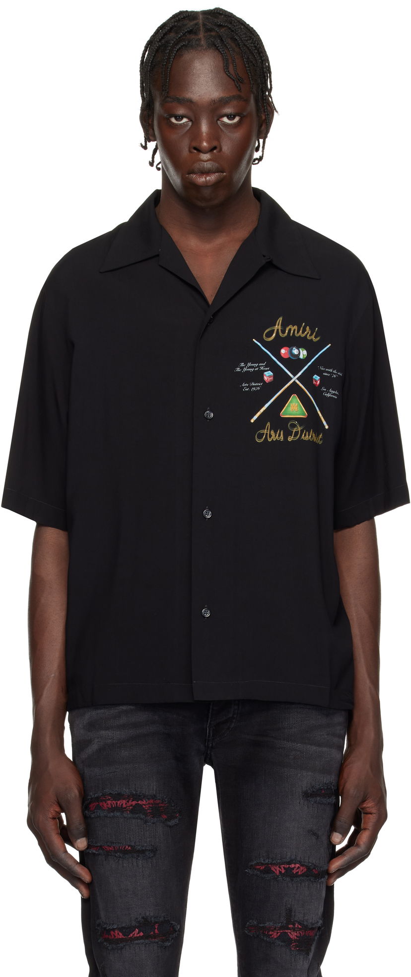 Košulja AMIRI '' Pool Cue Bowling Shirt Crna | AMSTCA1078