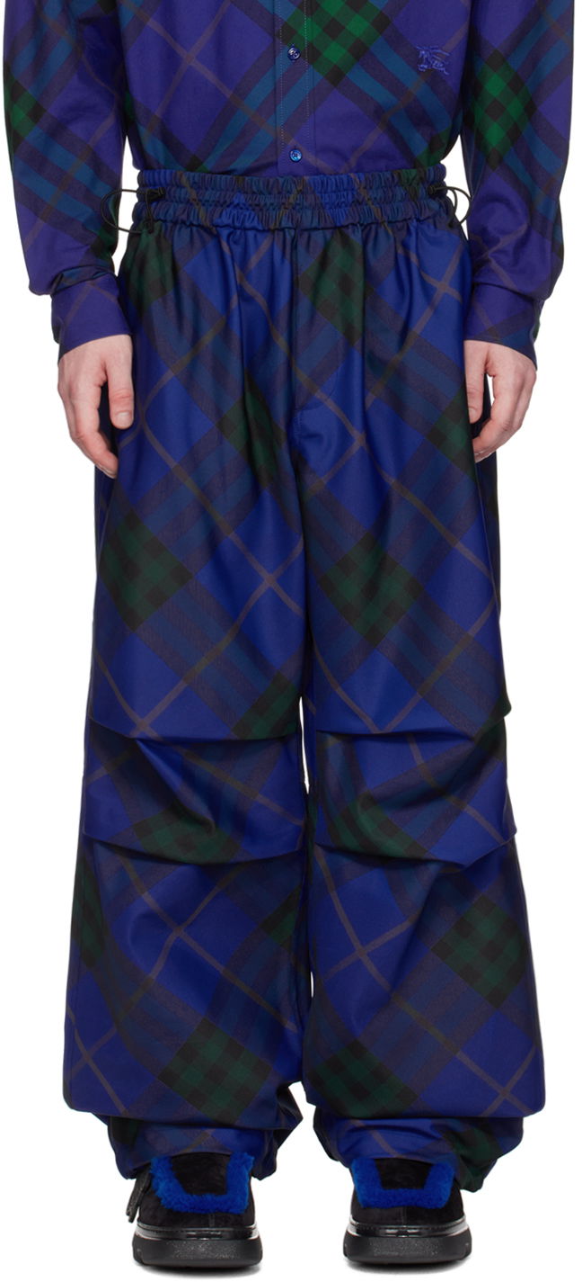 Trenirka Burberry Blue Check Sweatpants Plava | 8083372