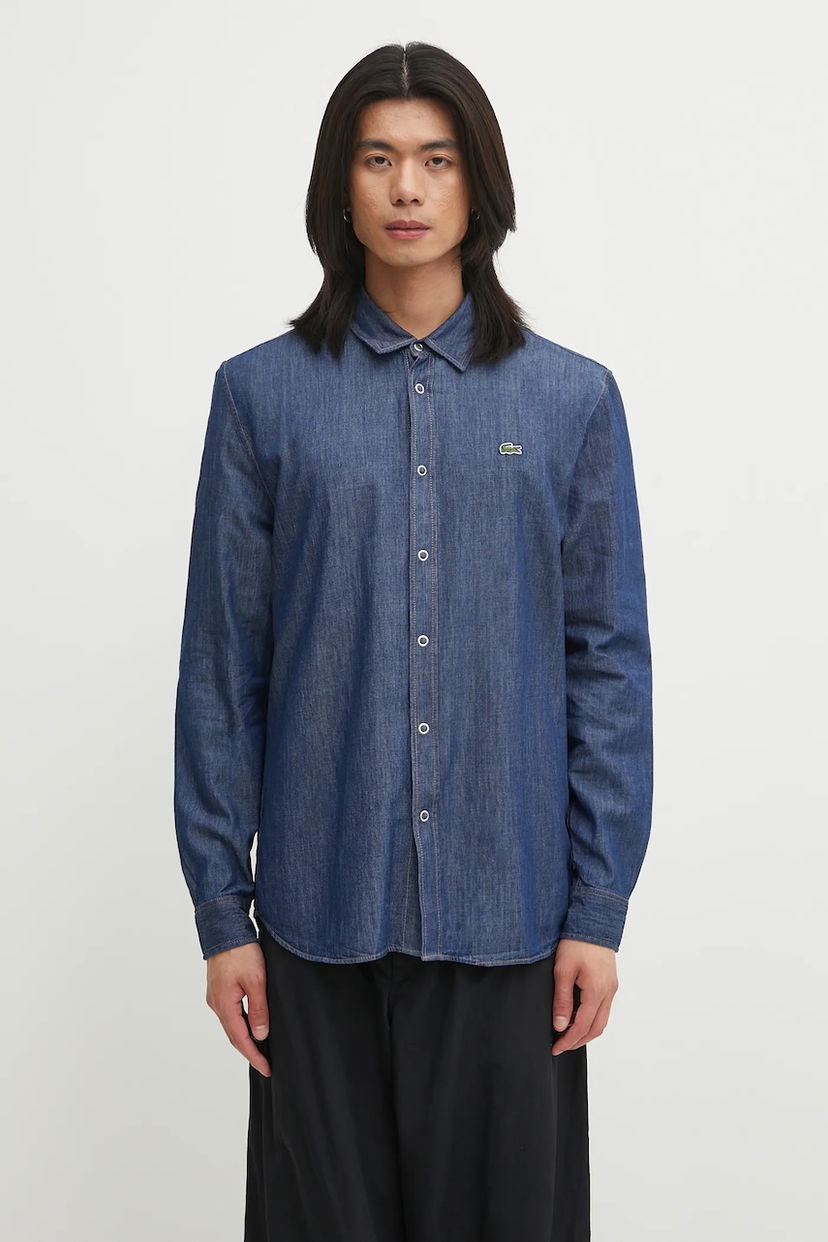Košulja Lacoste Lacoste Denim Shirt, Regular Fit Plava | CH9084