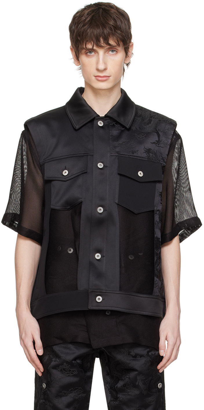 Prsluk Feng Chen Wang Feng Chen Wang Layered Mesh Vest Crna | FUS17JK10