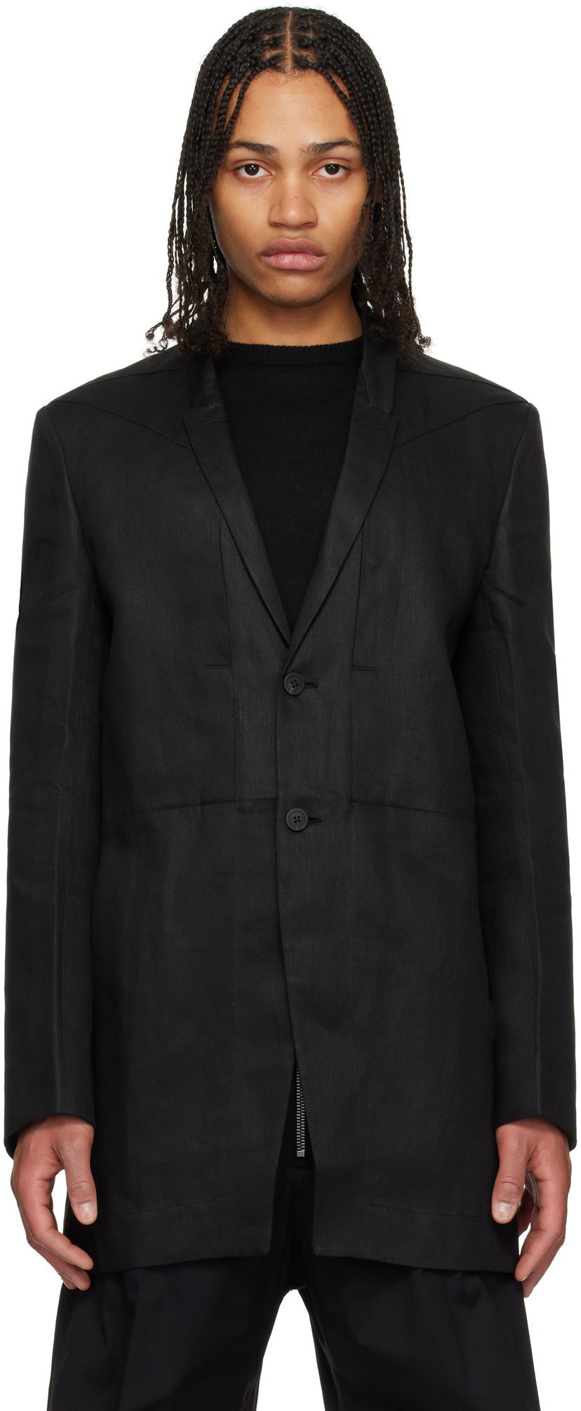 Jakna Rick Owens Rick Owens Hollywood Lido Blazer Crna | RU01E5753 TWL