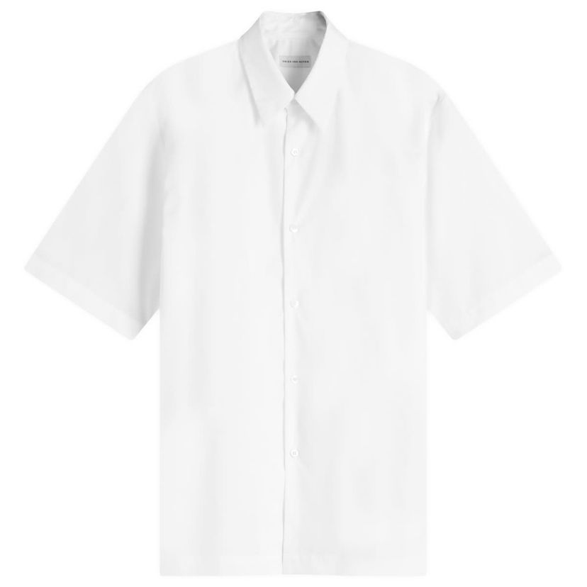 Košulja Dries Van Noten Dries Van Noten Clasen Poplin Short Sleeve Shirt, Size Small Bijela | 251-020701-1466-001