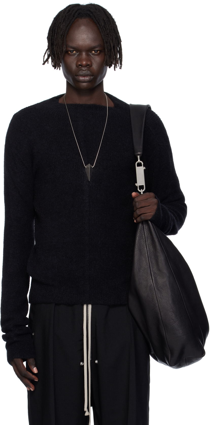 Džemper Rick Owens Rick Owens Headon Pull Sweater Crna | RU02E1690 KWP