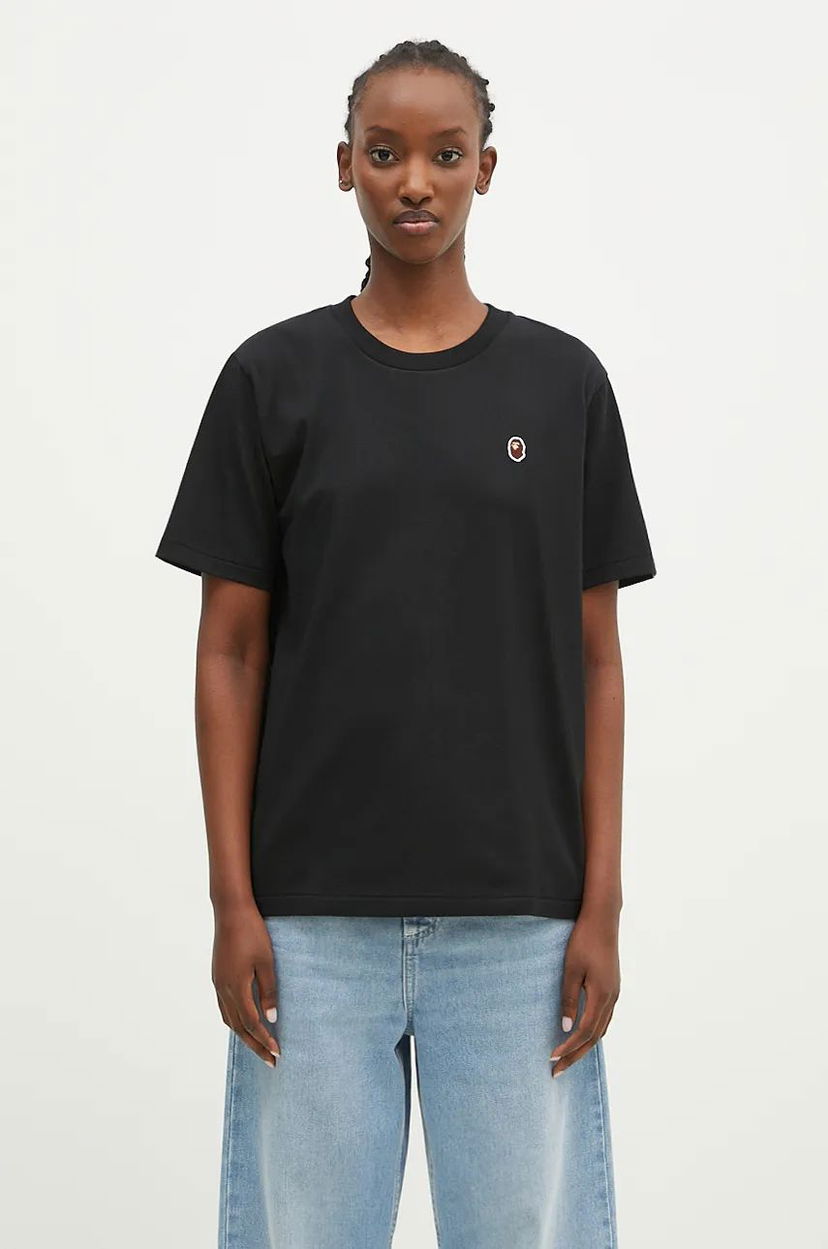 Majica kratkih rukava BAPE T-Shirt Ape Head One Point Print Crna | 1K80210004