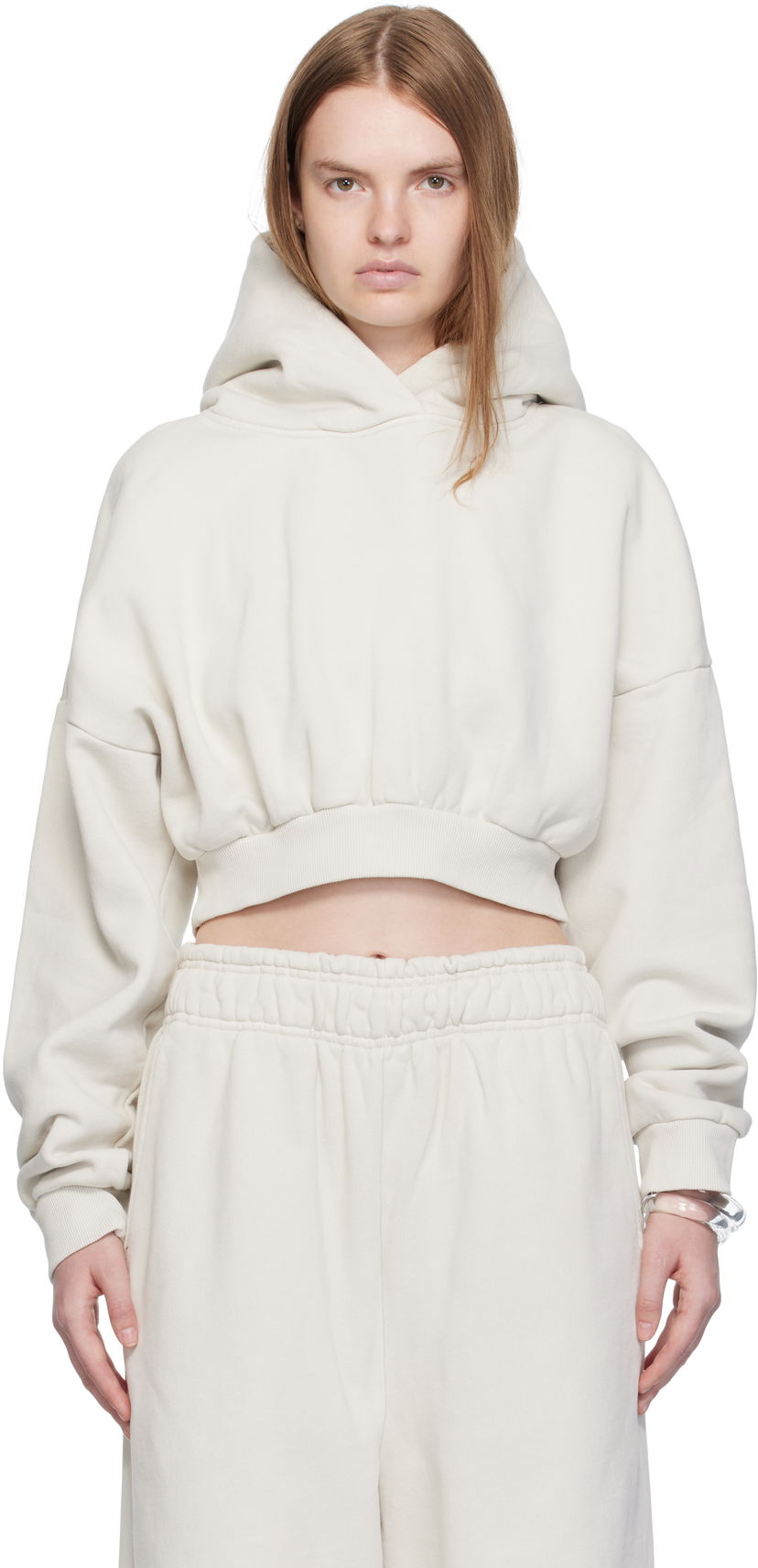 Dukserice Entire Studios Entire Studios Cropped Heavy Hoodie Bež | ES2392RI