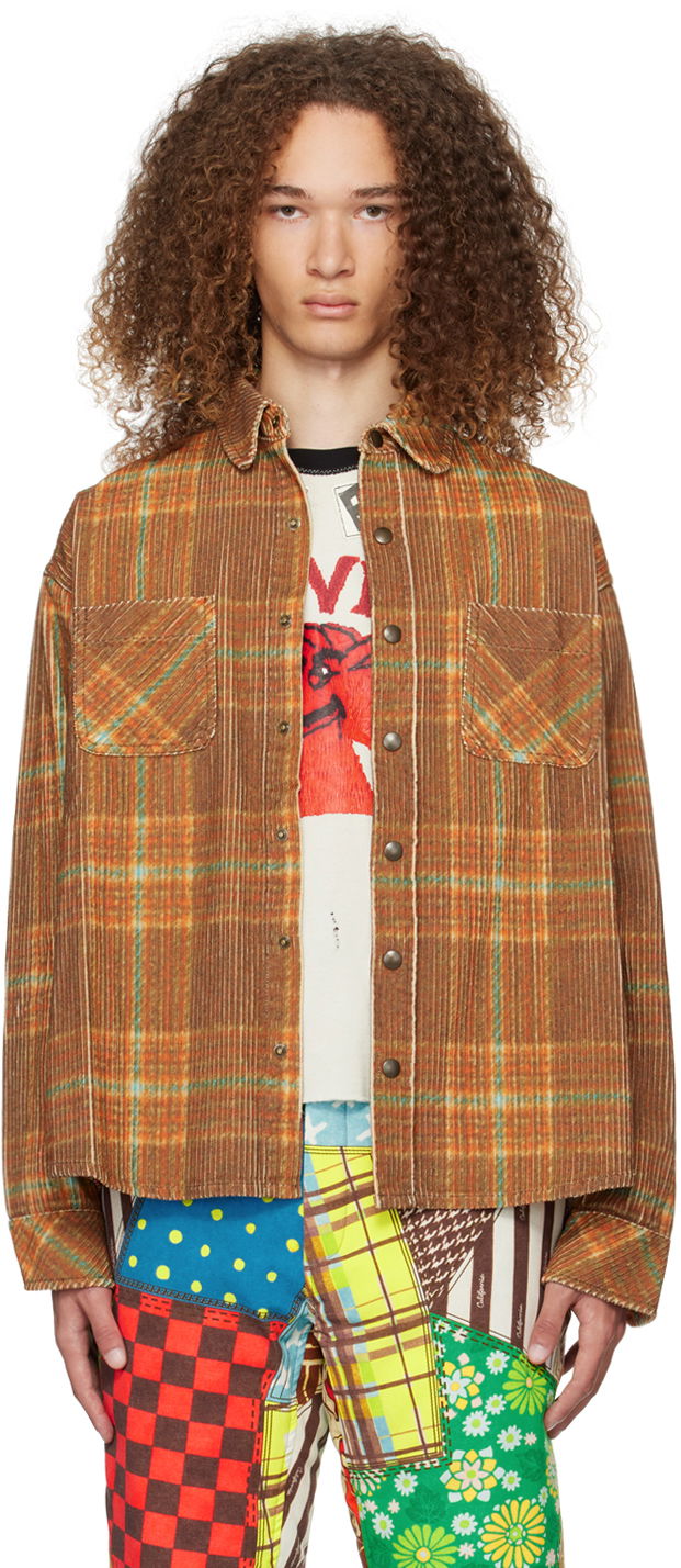 Košulja ERL ERL Plaid Shirt Smeđa | ERL07B010