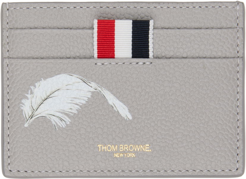 Novčanik Thom Browne Thom Browne Single Feather Print Card Holder Siva | MAW020L-E1353