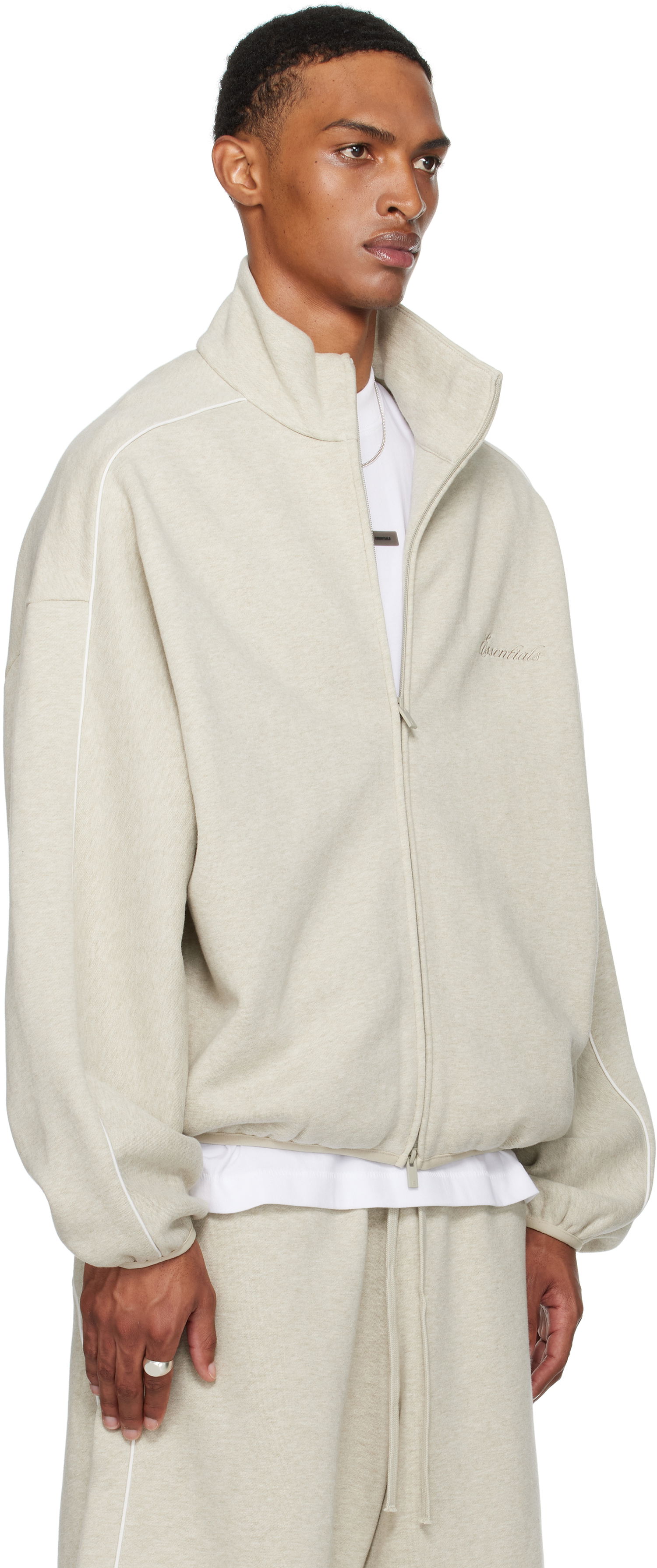 Jakna Fear of God ESSENTIALS Modern Fit Fleece Track Jacket Bež | 202SP256892F, 1