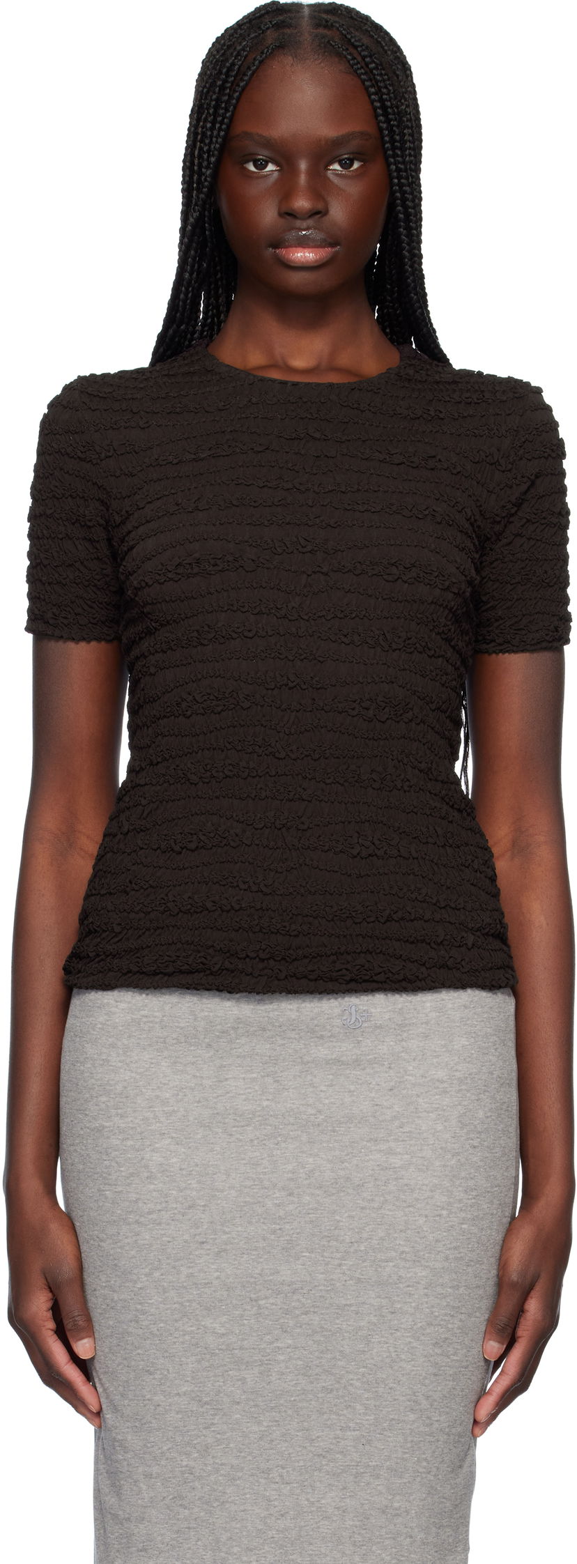 Majica kratkih rukava Jil Sander Jil Sander Embroidered Short Sleeve T-Shirt Crna | J02NF0006_J20266