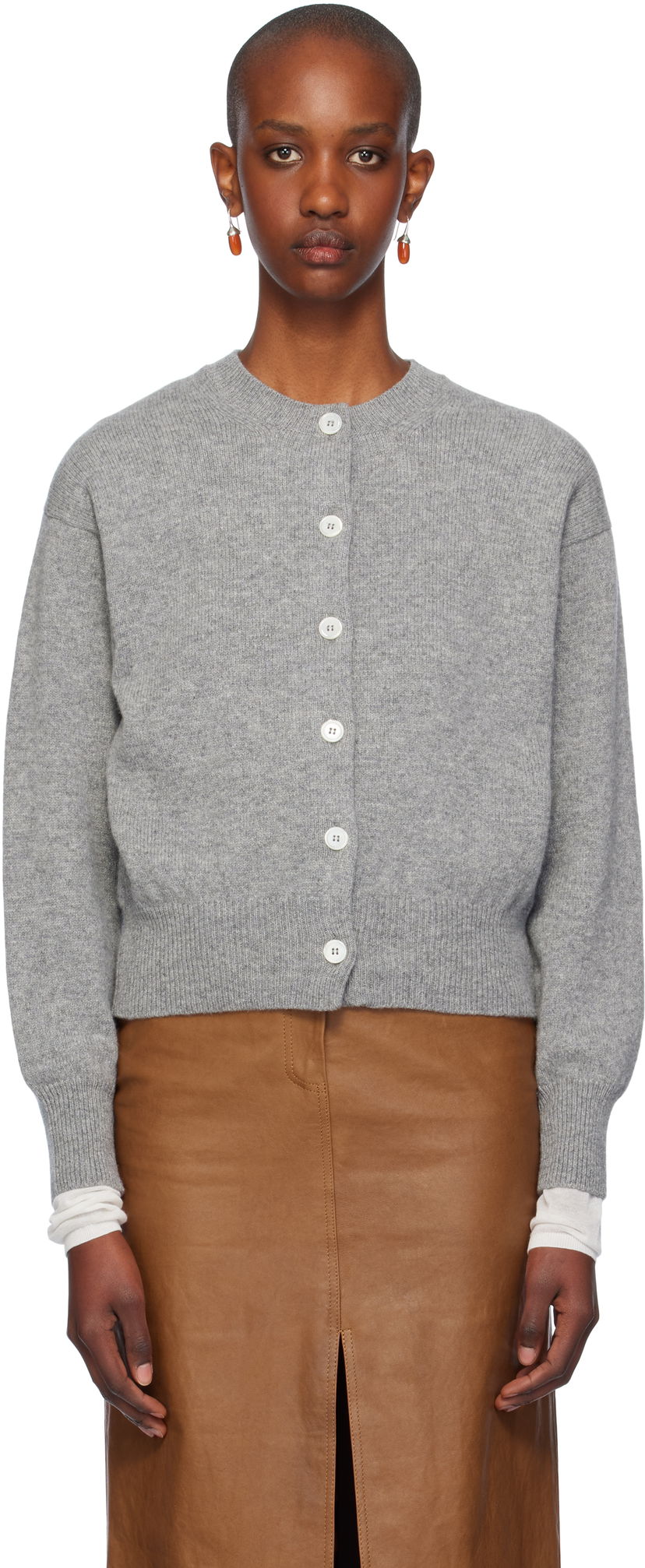 Džemper &Daughter Crewneck Cardigan Siva | HKN03901