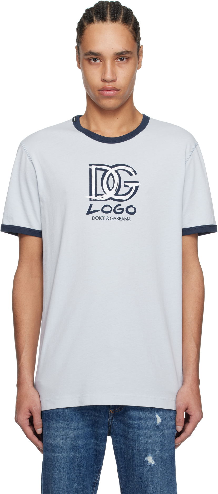 Majica kratkih rukava Dolce & Gabbana Dolce & Gabbana DG Logo T-Shirt Plava | G8PV1TG7O4X