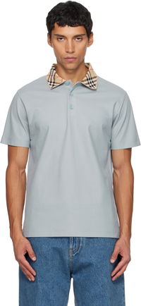 Burberry Check Collar Cotton Polo