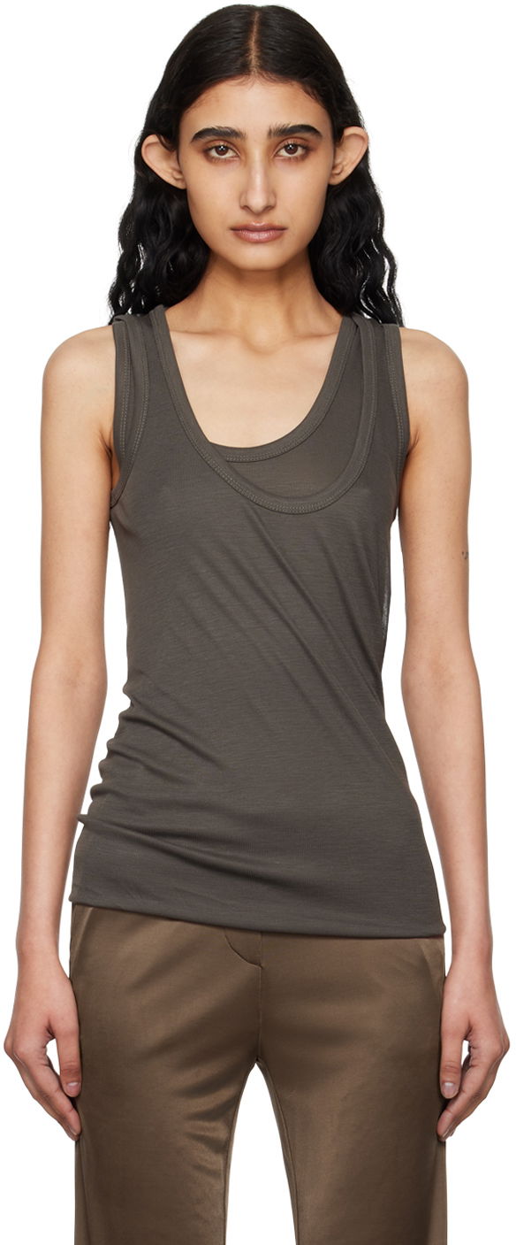 Majica bez rukava Helmut Lang Convertible Tank Top Siva | O04HW508