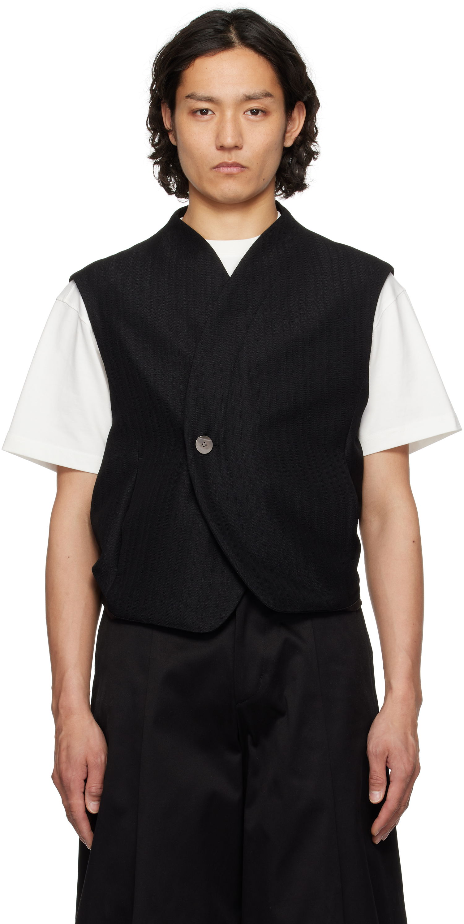 Prsluk ADER ERROR ADER error Pinstripe Wrap Vest Crna | BO01SSVE0101BK, 0