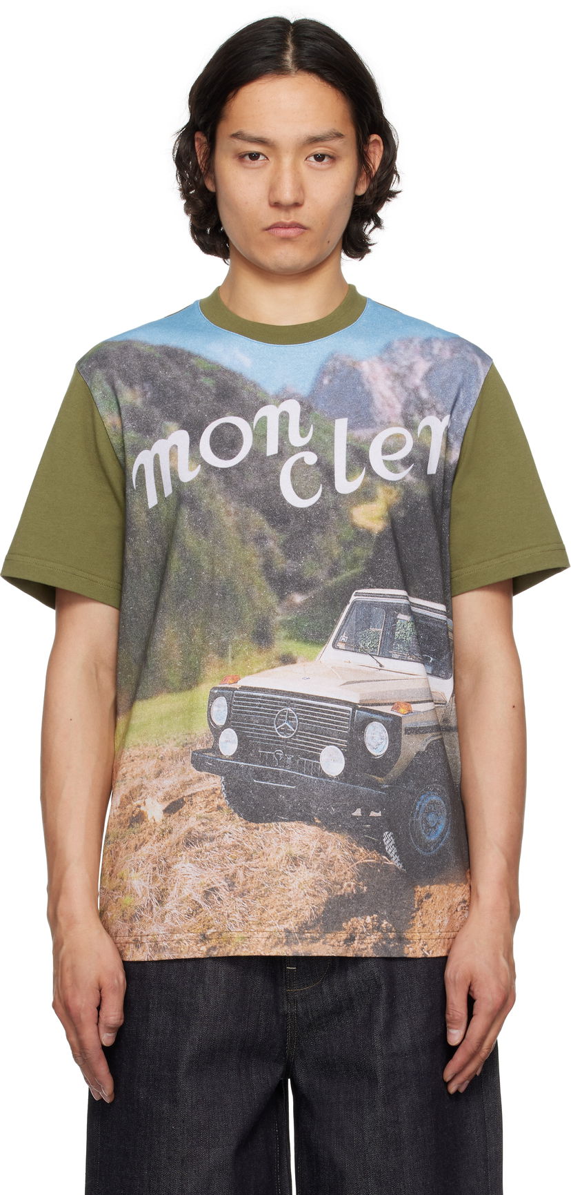 Majica kratkih rukava Moncler Moncler Genius Mercedes-Benz by NIGO Graphic Print Short Sleeve T-Shirt Zelena | K14018C0000389AB9