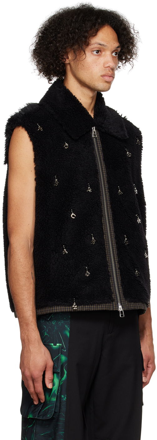 Prsluk Feng Chen Wang Feng Chen Wang Embellished Faux-Fur Vest Crna | FUF14VS03B, 1