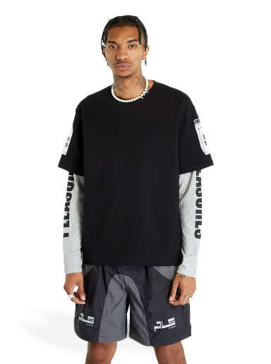 Majica kratkih rukava Pleasures Becuz Layered Long Sleeve Crna | P23SY008 BLACK/GREY