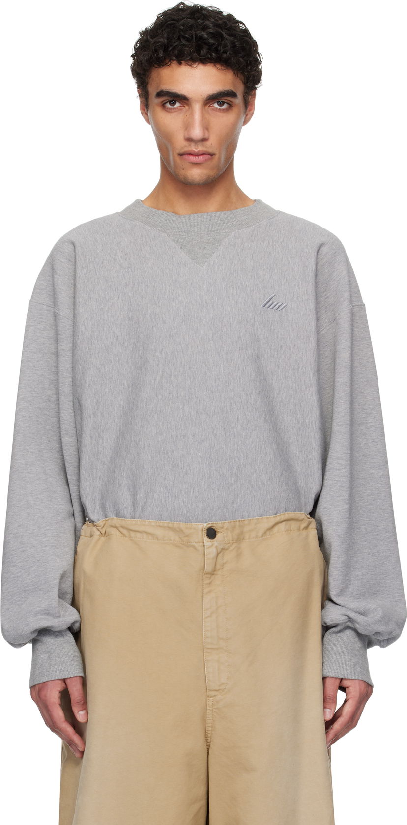 Dukserice HED MAYNER Hed Mayner Embroidered Sweatshirt Siva | HMMA72012R-HA183