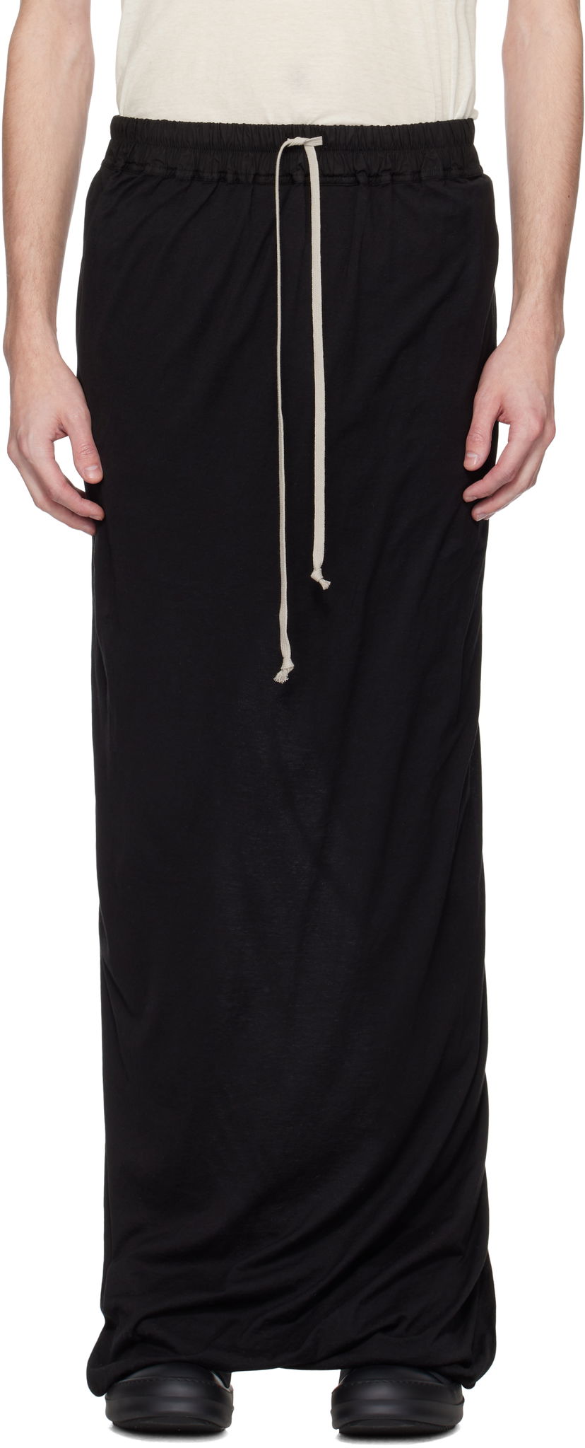 Suknja Rick Owens Rick Owens DRKSHDW Hollywood Pull On Long Skirt Crna | DU01E3385 BHDB