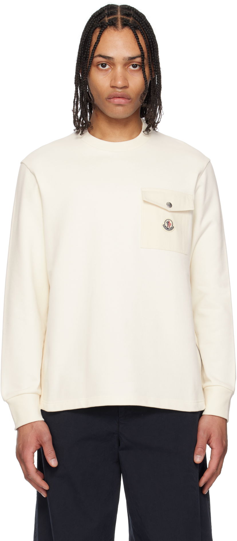 Džemper Moncler Moncler Cotton Pocket Sweatshirt Bijela | K10918G0006789AUJ