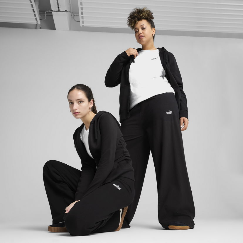 Trenerka Puma ESS Small No. 1 Logo High-Waisted Straight-Leg Pants Crna | 682428_01