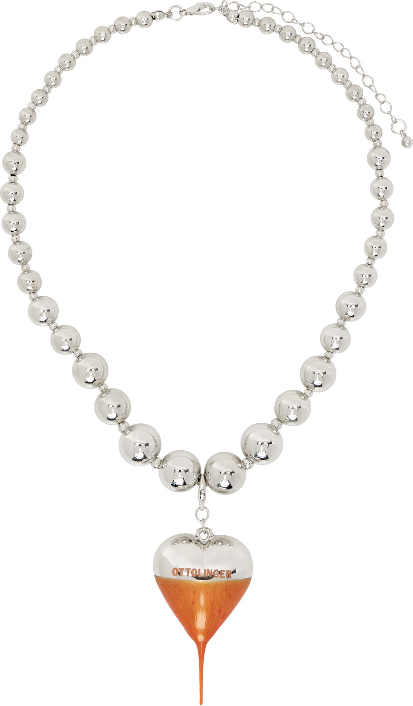 Ogrlica Ottolinger Ottolinger Otto Heart Beaded Necklace Metalik | 12590012501
