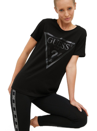 Majica kratkih rukava GUESS Adele Tee Crna | V2YI07.K8HM0