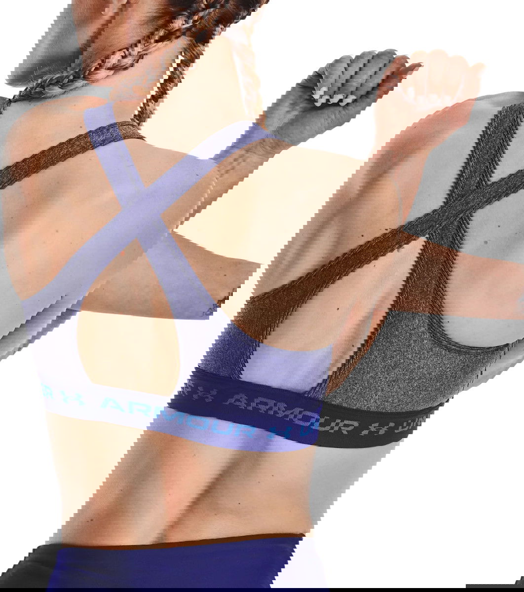 Grudnjak Under Armour Crossback Mid Heather Bra Ljubičasta | 1361036-415, 1
