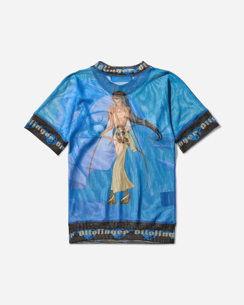 Majica kratkih rukava Ottolinger Julien Ceccaldi Printed Mesh T-Shirt Plava | 10110040105 PRIGRN
