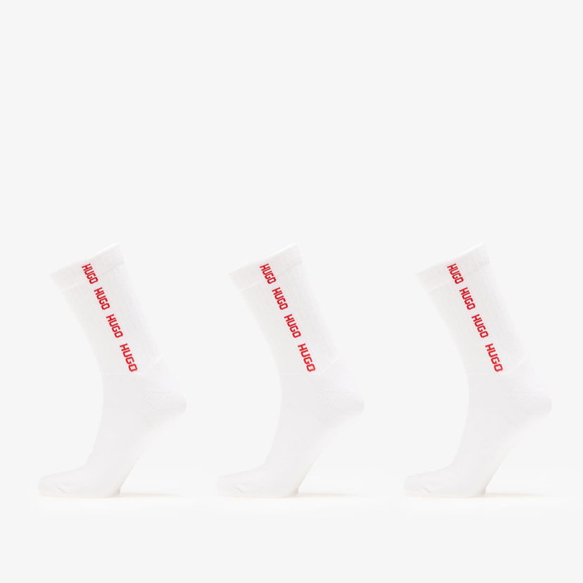 Čarape BOSS Hugo Boss 3-Pack Rib Tape Socks Bijela | 50543076-101