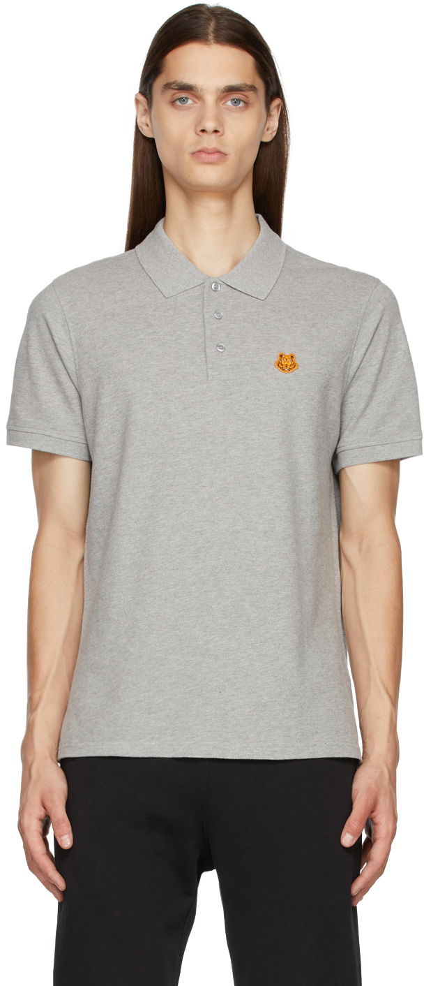 Polo majica KENZO Kenzo Tiger Crest Polo Siva | FA65PO0014PU, 0
