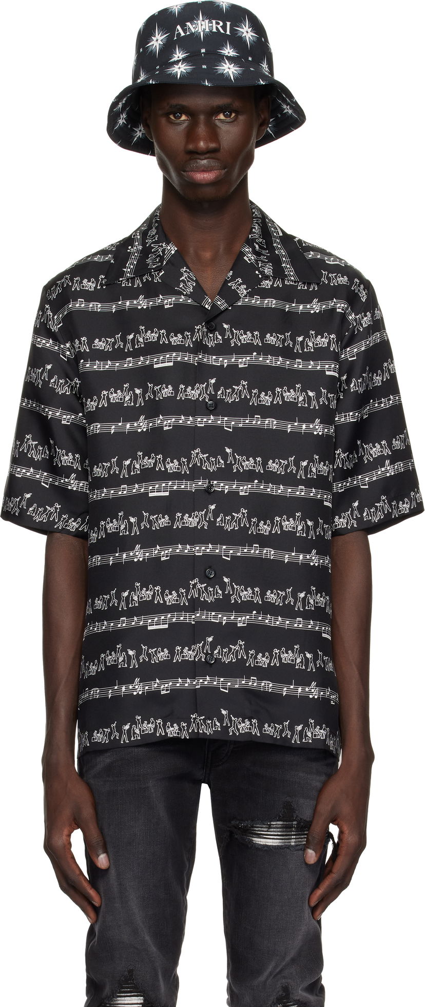 Košulja AMIRI AMIRI Jazz Band Print Shirt Crna | AMSTCA1106